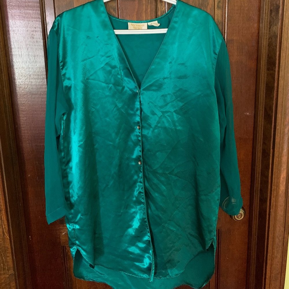 Teal victoria secret button up